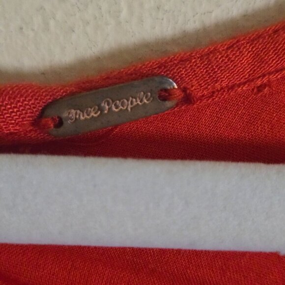 Free People Sweet Tennessee Embroidered Red Long Sleeve Tunic Dress Size S - Picture 9 of 10